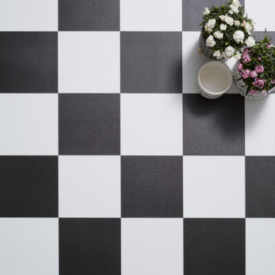 Close up black and white creo checker