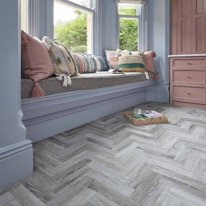 Glacier Oak Herringbone