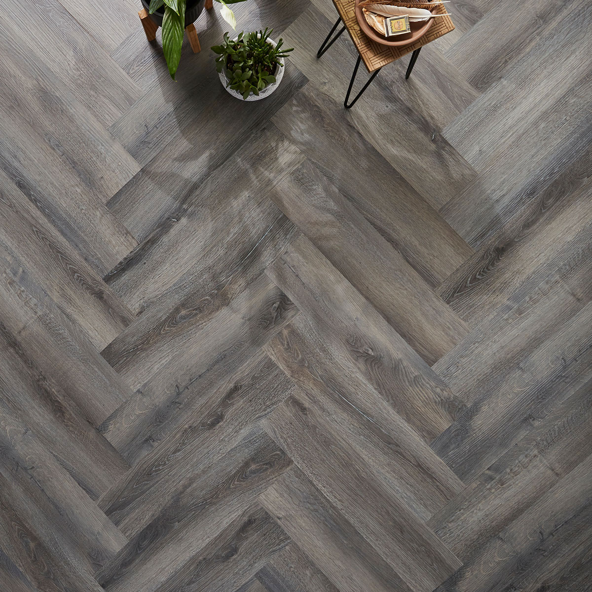 ZEEZOO® Smoked Grey Oak Parquet J2 Flooring