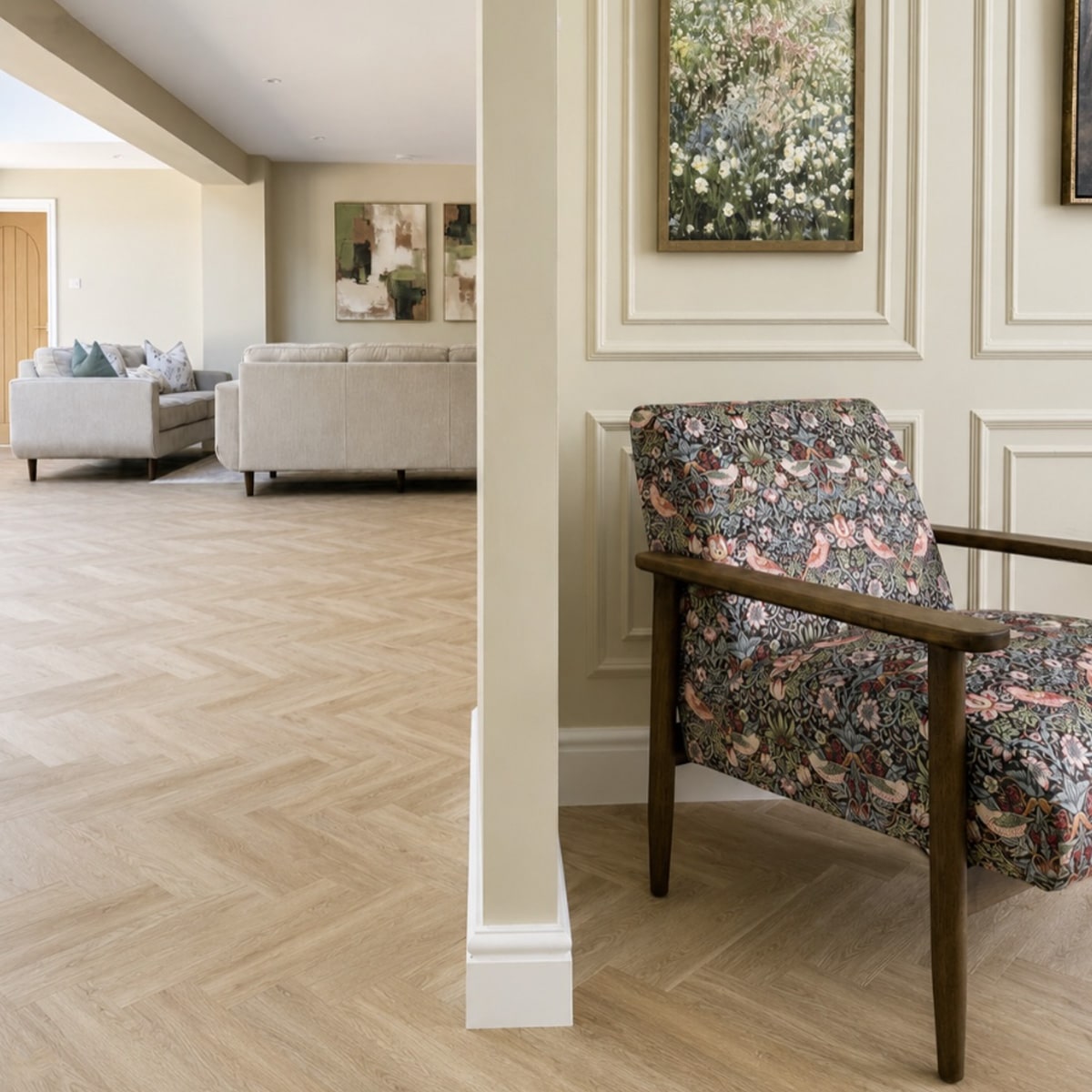 Naked Oak Herringbone | LVT Flooring | J2 Flooring