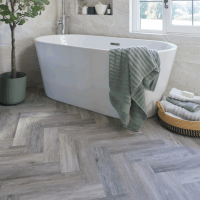 Grey Driftwood Herringbone